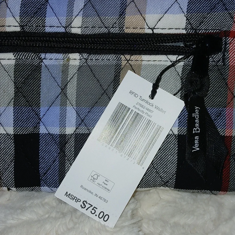 Vera Bradley Cotton Turn Lock Wallet w/RFID Protection - Picture 10 of 13